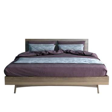 Кровать двуспальная Bruni из массива и шпона ясеня 180х200