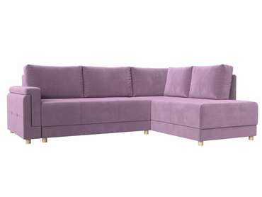 Угловой диван-кровать Лига 024 сиреневого цвета правый угол