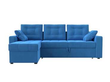 Угловой диван-кровать Камелот голубого цвета левый угол