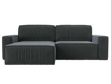 Угловой диван-кровать Прага классик серого цвета левый угол