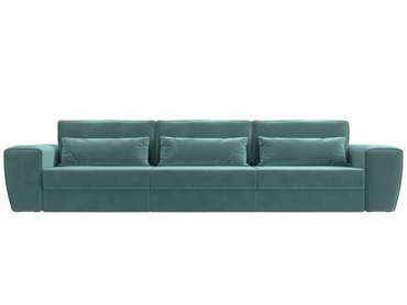 Прямой диван-кровать Лига 008 Long бирюзового цвета