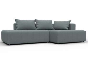 Угловой диван-кровать Лига-103 серого цвета правый