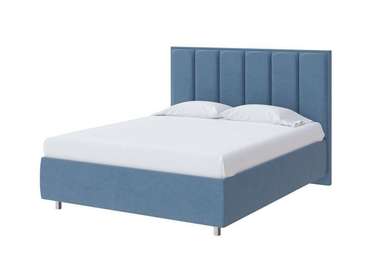 Кровать без основания Routa 140х190 темно-голубого цвета (рогожка)