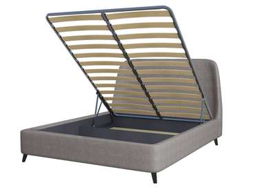 Кровать Flaton 140х200 серого цвета с подъемным механизмом
