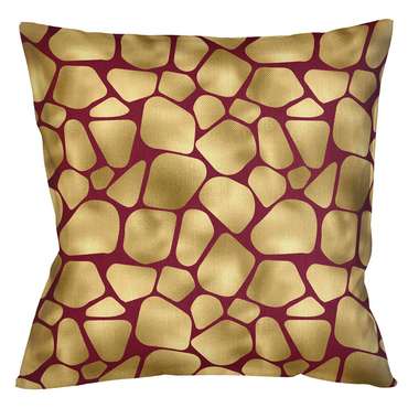 Интерьерная подушка Сахара бордово-золотого цвета 