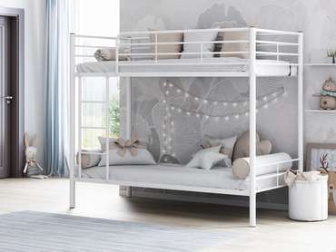 Кровать двухъярусная Севилья 90х190 белого цвета