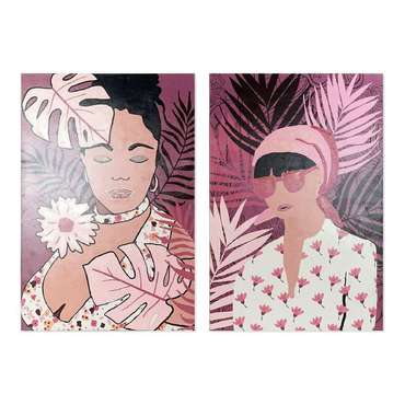 Картина African Колониальный 80 x 3 x 120 cm Африканка (2 штук)