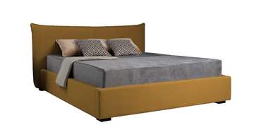 Кровать с подъемным механизмом Mainland 140х200 горчичного цвета