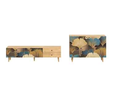 Композиция Frida 1 с принтом Botanic на деревянных ножках 