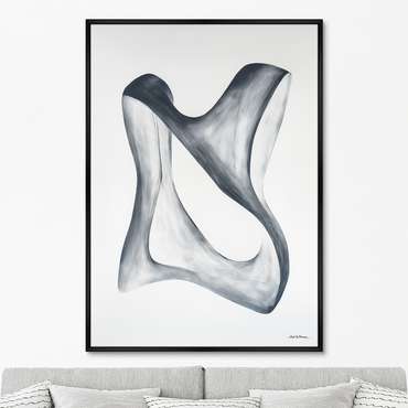 Репродукция картины Streamlined shape in white and grey, 2024г.
