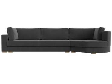 Угловой диван-кровать Лига 026 серого цвета правый угол