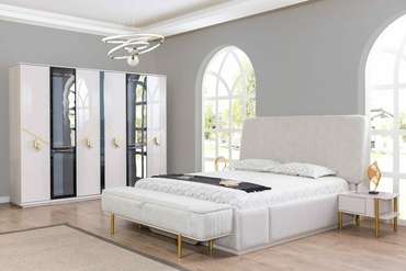 Кровать Париж 160х200 белого цвета без подъемного механизма