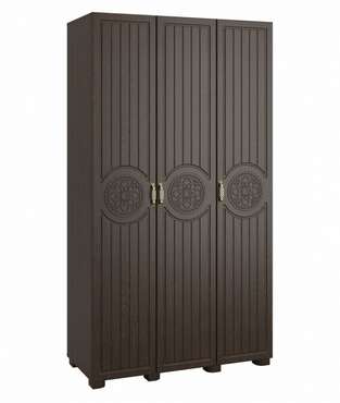 Шкаф трехдверный Монблан темно-коричневого цвета