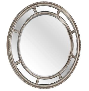 Большое круглое Настенное зеркало Prestige Silver  