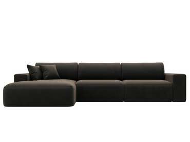 Угловой диван-кровать Лига 036 Классик Лонг коричневого цвета левый угол