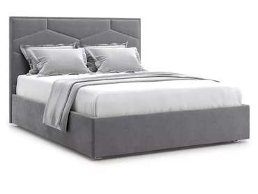 Кровать Premium Milana 4 160х200 серого цвета с подъемным механизмом