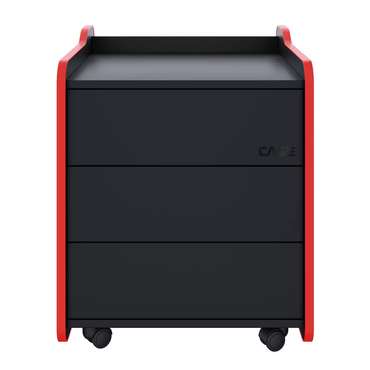 Тумба для игрового компьютерного стола Case 50 черно-красного цвета