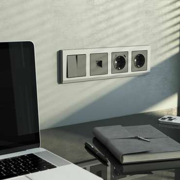 Розетка Ethernet RJ-45 графит матовый W1181064 Встраиваемые механизмы графит матовый
