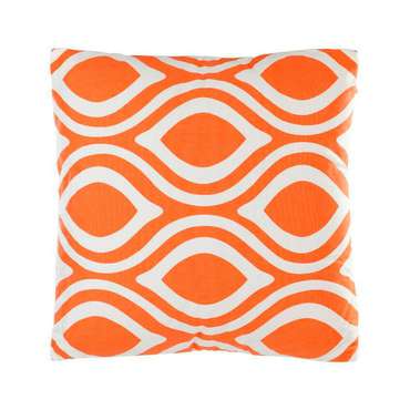 Декоративная подушка Chevery 45х45 оранжево-белого цвета