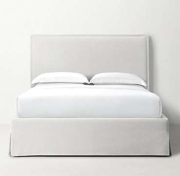 Кровать Kenlie Velvet Slipcovered 160х200 белого цвета