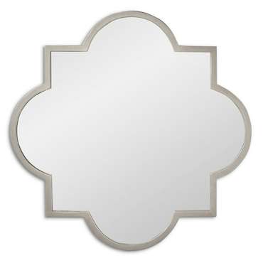 Зеркало настенное Clover в раме серебряного цвета