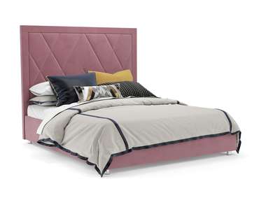 Кровать Треви 140х190 пудрового цвета с подъемным механизмом (велюр)
