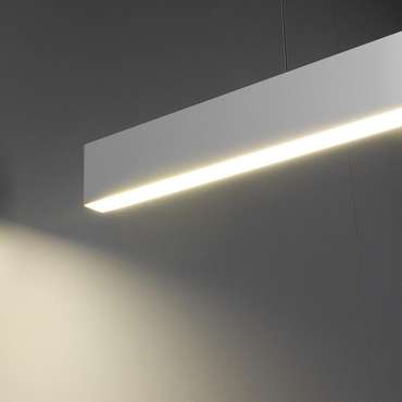 Линейный светодиодный подвесной двусторонний светильник 128см 50Вт 4200К серебряный 101-200-40-128 Grand