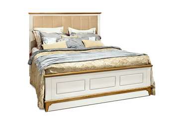 Кровать Brianson 140x200 жемчужно-бежевого цвета
