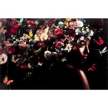 Картина Lady Flowers 100х150 со стеклом 