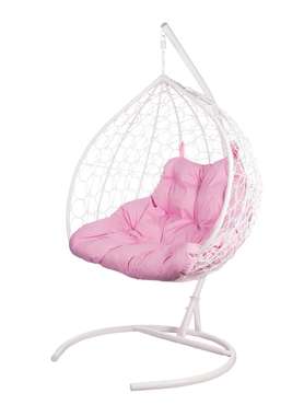 Двойное подвесное кресло Gemini с розовой подушкой