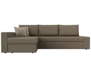 Угловой диван-кровать Версаль бежево-коричневого цвета левый угол