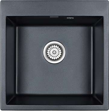 Кухонная мойка прямоугольная Paulmark Praktisch 51х52 см цвета черный металлик