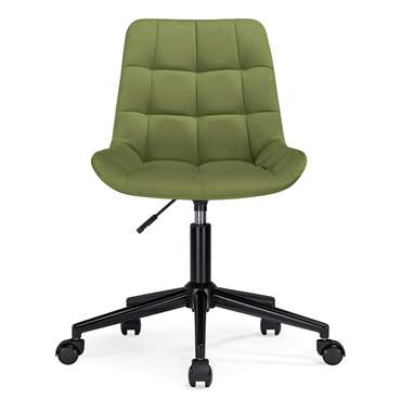 Офисный стул Честер зеленого цвета с черным основанием