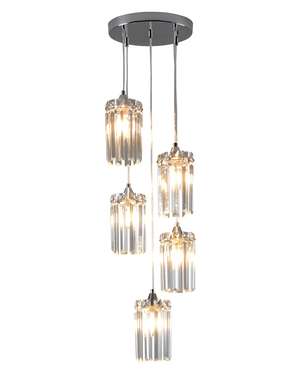 Подвесная люстра Levi V10756-5P прозрачно-серебристого цвета