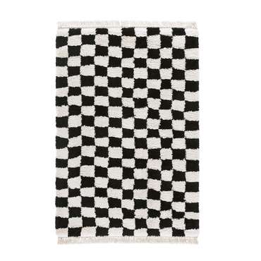Ковер с шахматным принтом Danito 120x170 черно-белого цвета