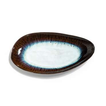 Комплект из четырех тарелок Mytili бело-коричневого цвета