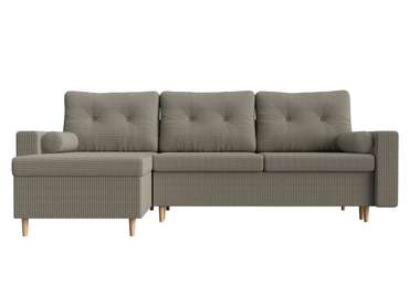 Угловой диван-кровать Белфаст серо-бежевого цвета левый угол