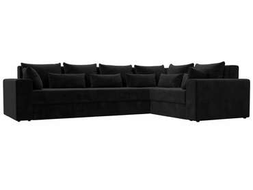 Угловой диван-кровать Майами Long черного цвета правый угол
