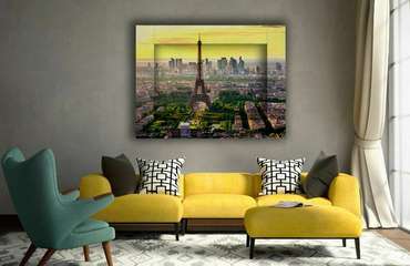 Картина с арт рамой Панорама Париж 60х80 см
