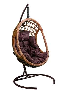 Кресло подвесное Ривьера бежево-коричневого цвета 
