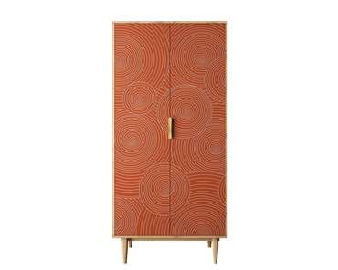 Шкаф двухстворчатый Line оранжево-коричневого цвета