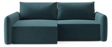 Угловой диван-кровать Софт зеленого цвета левый