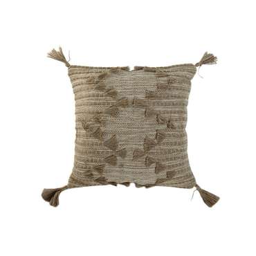 Декоративная подушка Boho 45x45 из хлопка и джута