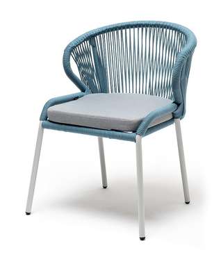 Плетеный стул Милан серо-бирюзового цвета
