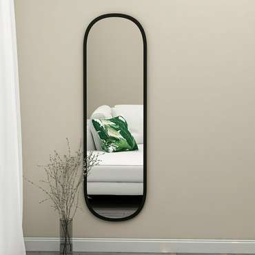 Настенное зеркало Decor 40х120 черного цвета