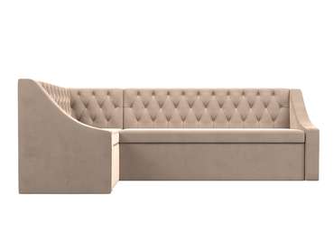 Угловой диван-кровать Мерлин бежевого цвета левый угол
