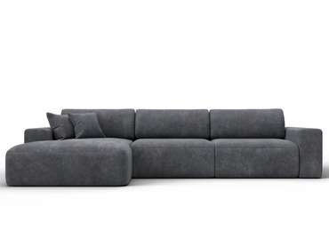 Угловой диван-кровать Лига 036 Классик Лонг темно-серого цвета левый
