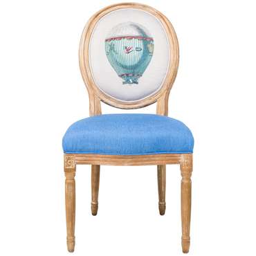 Стул Мария Антуанетта с сиденьем и спинкой синего цвета