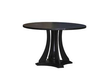 Обеденный стол круглый из массива сосны Эванс в цвете темный орех