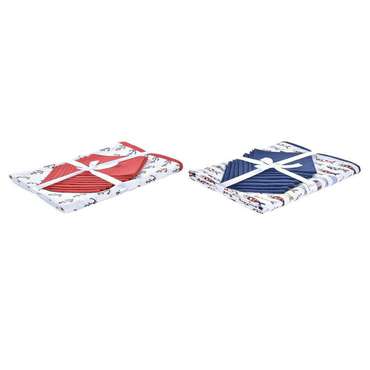 Набор столового белья DKD Home Decor 150 x 250 x 0,5 см Красный Синий Белый (2 штук)